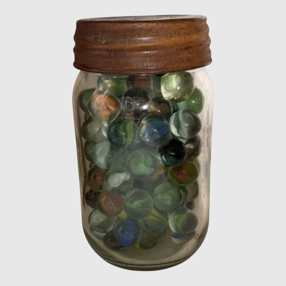 Mason Jar Pint Canning Mid Century Vintage Marbles #4